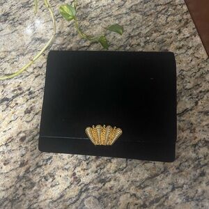 Rare Vintage Koret Black clutch with coin purse- Gold Detail